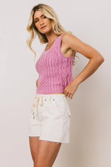 Brayden Cable Knit Sweater in Pink FINAL SALE