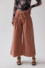 Barkley Corduroy Wide Leg Pants in Rust FINAL SALE