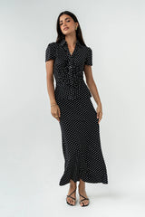 Malia Polka Dot Collared Blouse