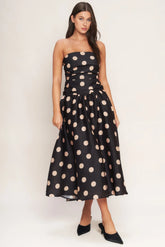 Size Medium SPOTLIGHT HOUR POLKA DOT MIDI DRESS FINAL SALE