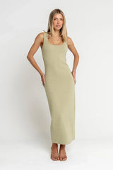 Melissa Textured Maxi Dress in Green
