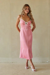 Adalyn Contrast Satin Midi Dress