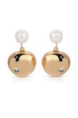 Large Pebble and Pearl Dangle Earrings