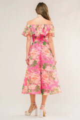 HAPPIEST HERE PINK MIDI DRESS