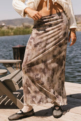 Chandler Abstract Maxi Skirt in Brown FINAL SALE