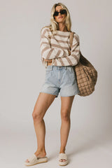Kelsey Striped Sweater in Taupe FINAL SALE