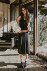 Jordyn Polka Dot Skirt in Black