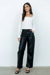 Priya Vegan Leather Wide Leg Pants FINAL SALE