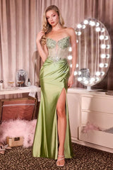 Robyn Gown Strapless Dress With Corset Bodice
