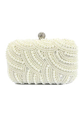 Amazing Pearl With Crystal Rhinestone Chain Clutches