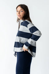 Kaysen Striped Top in Navy FINAL SALE