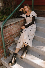 Cece Smocked Embroidered Dress FINAL SALE
