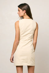 Jaclyn Fitted Mini Dress in Natural FINAL SALE