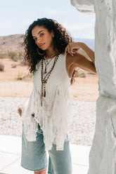 Mariana Lace Tank Top in Ivory