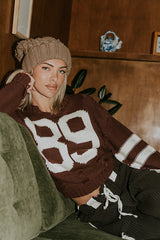 Route Cable Knit Sweater in Red Brown FINAL SALE