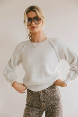 Leony Braided Sweater in Grey FINAL SALE