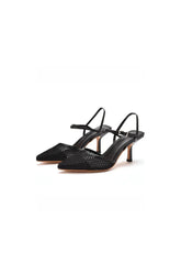 Womens Leatherette With Ankle Strap Closed Toe Stiletto Heel Wedding Shoes