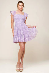 PLAYFULLY POSH LAVENDER MINI DRESS