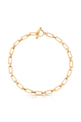 Golden Flat Rectangle Chain Necklace