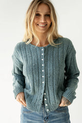Katira Button Up Sweater in Blue