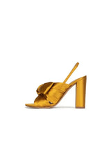 Satin Peep Toe Chunky Heel Outdoor Shoes With Bow Knot