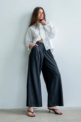 Joey Pleated Pants in Black