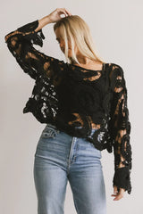 No Worries Crochet Top in Black FINAL SALE
