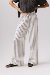 Ronan Striped Pants in White