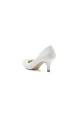 Pointed Toe Lace Wedding Shoes with Flower