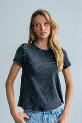 Genesis Grommet Top in Charcoal
