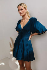 Little Runaway Mini Dress in Teal FINAL SALE