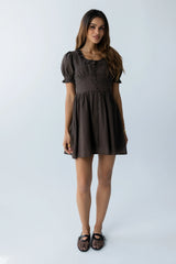 Jennie Mini Dress in Brown