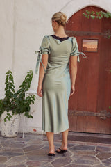 Amanda Lace Trim Maxi Dress in Sage