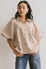 Callum Button Up in Mocha FINAL SALE