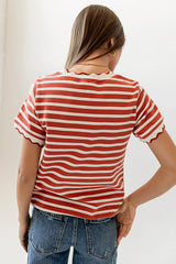 Walker Scalloped Top in Marsala