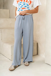 Salma Wide Leg Pants in Blue