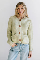 Holland Chunky Knit Cardigan in Sage FINAL SALE