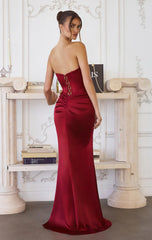 Quincy Gown Strapless Satin Evening Dress