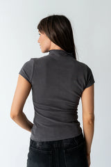 Marilyn Gathered Top in Grey