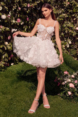 WL081 WEDDING MINI WITH BEADED FLORAL APPLIQUE Andrea Leo