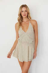 Sabina Polka Dot Mini Romper Dress