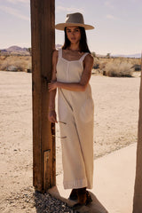 Addey Knit Overalls in Cream FINAL SALE