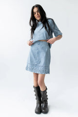 Jana Denim Skirt in Light Wash