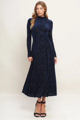 Size Small VELVET GALAXY CHARM MIDI DRESS NAVY FINAL SALE