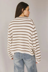 Harper Striped Cardigan in Olive FINAL SALE