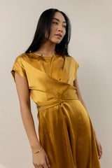 Rosalind Midi Dress in Mustard FINAL SALE
