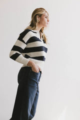 Ozzie Striped Sweater in Navy FINAL SALE