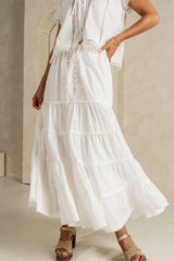 Mira Maxi Skirt in White FINAL SALE