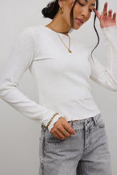 Leif Knit Top in White FINAL SALE