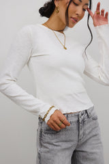 Leif Knit Top in White FINAL SALE